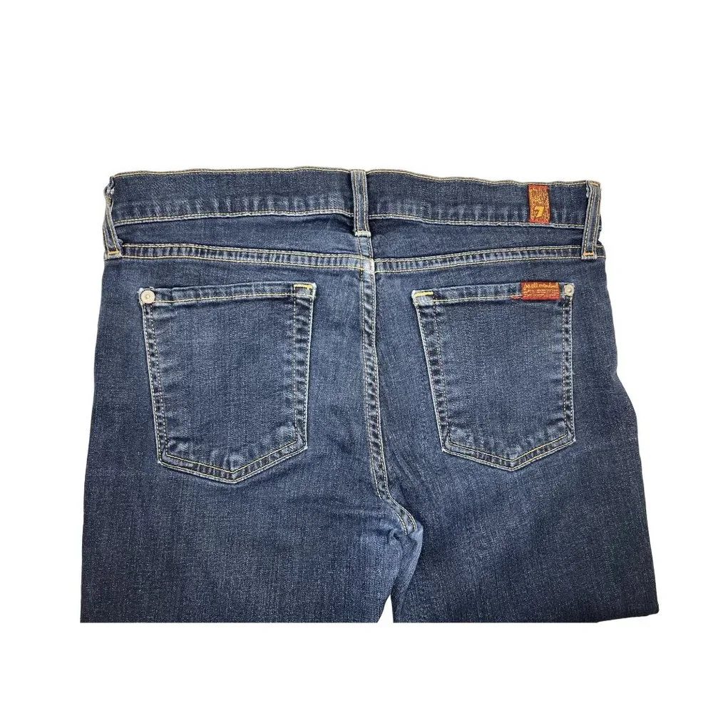 7‎ For All Mankind The Skinny Dark Wash Indigo Stretch Jeans Womens Size 29